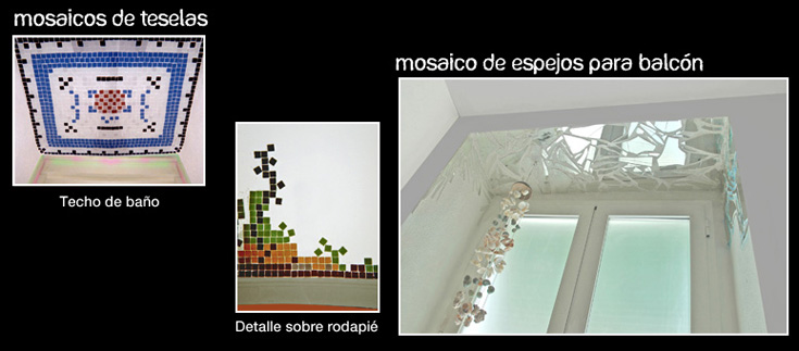 mosaicos de teselas, mosaicos de espejos para balcón